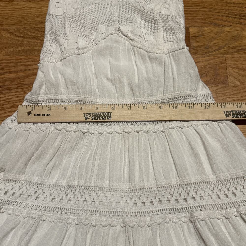 Scully Women's Cantina Spaghetti Strap Short Dress White Lace Boho Western SMALL - Picture 10 of 12